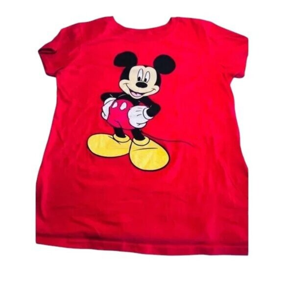 Disney Womens Red Mickey Mouse Graphic Tee Large - Picture 2 of 7